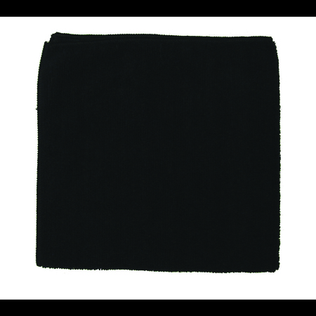 GOLDEN STAR Black Microfiber Cloth 300 GMS, 16, PK36 MC1616BLK300-36PK